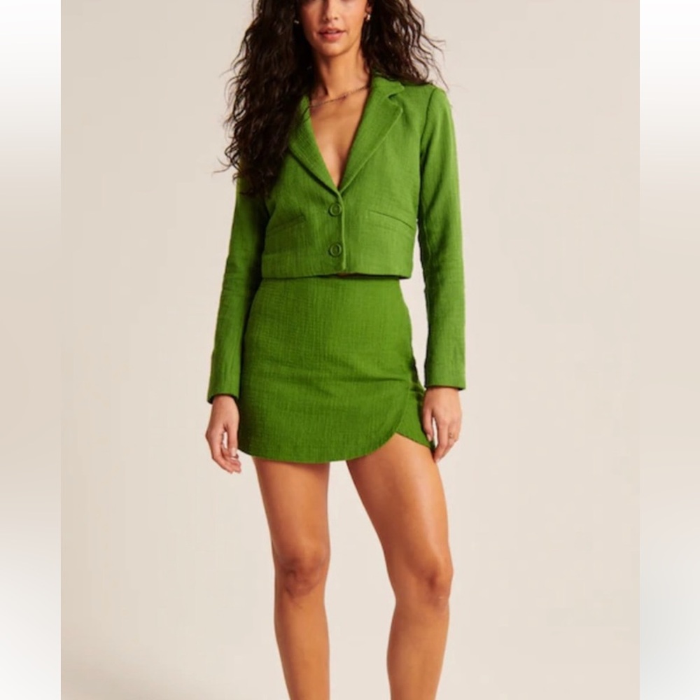 Abercrombie & Fitch Green Tweed Skort - XL